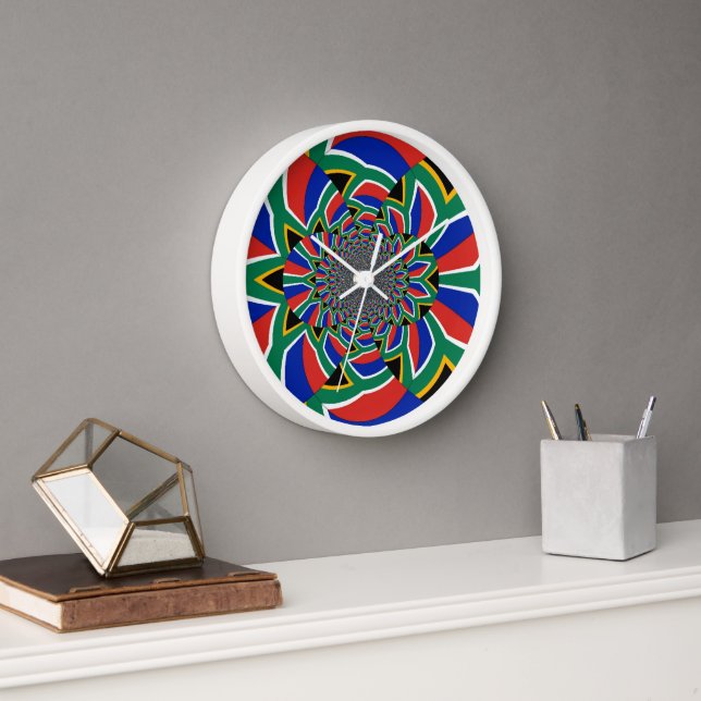 Rainbow Nation: Vibrant South Africa Art Print Wall Clock (Office)