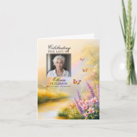 Rainbow Nature Butterflies Funeral PROGRAM | PHOTO