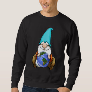 Rainbow Nature  Environment Earth Day Gnome Women Sweatshirt