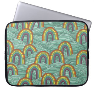 Rainbow Nature: Hand-Drawn Vintage Composition Laptop Sleeve