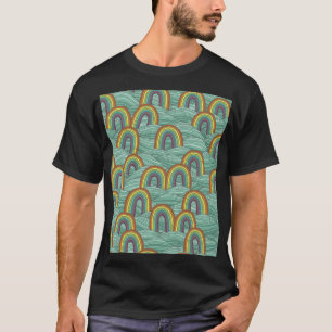 Rainbow Nature: Hand-Drawn Vintage Composition T-Shirt