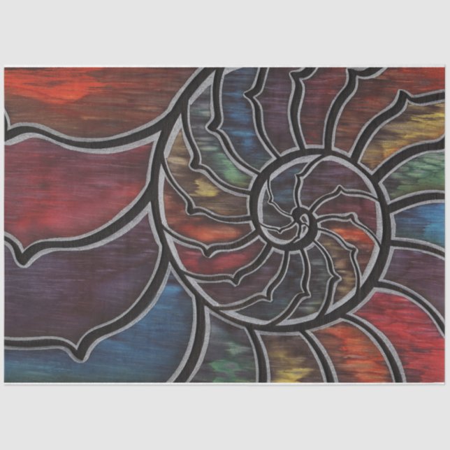 Rainbow Nautilus Silver Tissue Paper (Front)