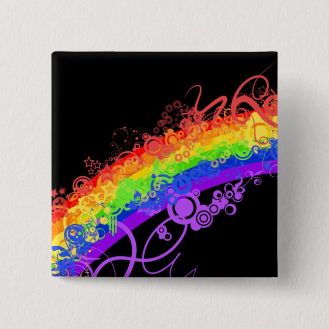 Rainbow Nebula Vector Rainbow 15 Cm Square Badge (Front)
