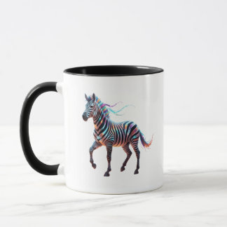 Rainbow Neon Fantasy Zebra Mug