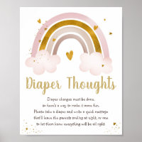 Rainbow Neutral Gold Baby Shower Diaper Thoughts