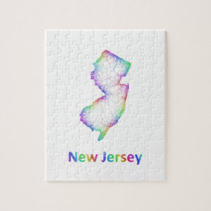Rainbow New Jersey map Jigsaw Puzzle