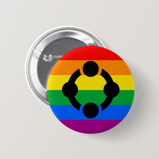 Rainbow Niche Pride Flag 6 Cm Round Badge (Front & Back)