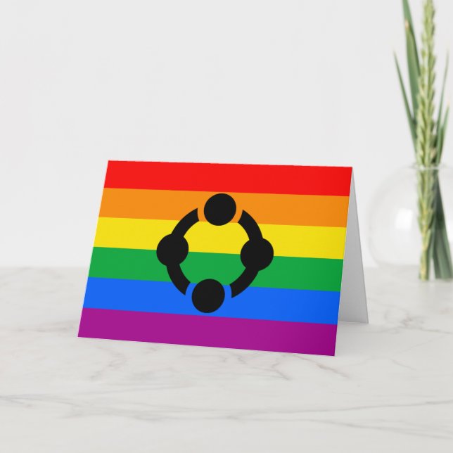 Rainbow Niche Pride Flag Holiday Card (Front)