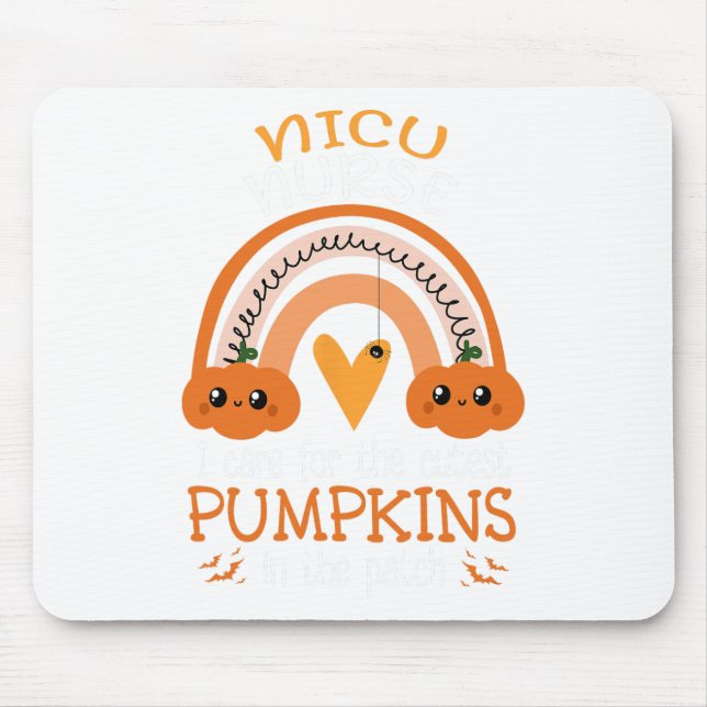 Rainbow Nicu Nurse Cutest Pumpkins In The Patch Ha Mouse Pad (Front)