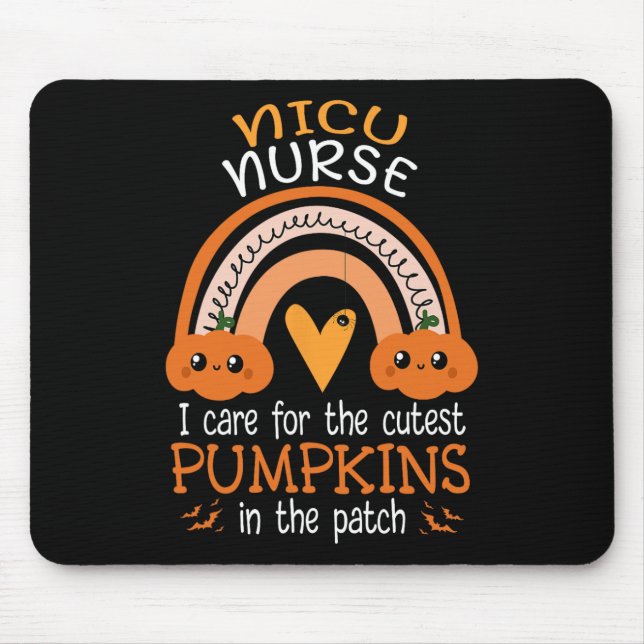 Rainbow Nicu Nurse Cutest Pumpkins In The Patch Ha Mouse Pad (Front)