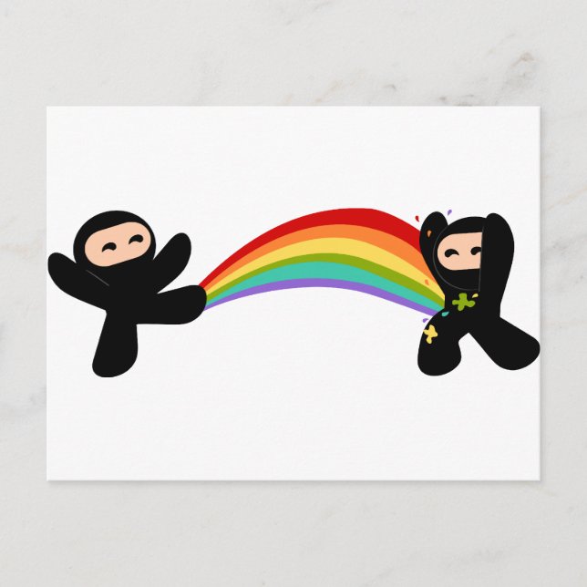 Rainbow Ninja Kick Postcard (Front)