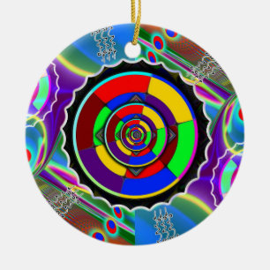 Rainbow NO NUKES Symbol Ceramic Tree Decoration
