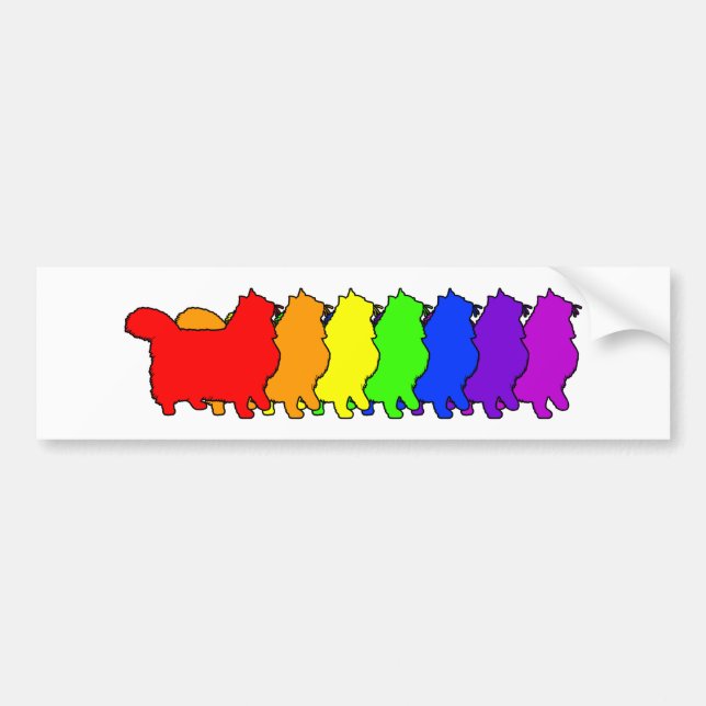 Rainbow Norwegian Forest Bumper Sticker (Front)