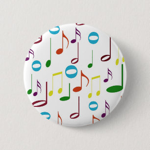 Rainbow Notes Round Button