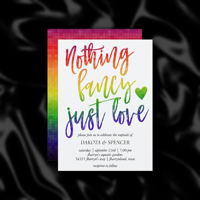 Rainbow Nothing Fancy Just Love | Casual Wedding Invitation (Creator Uploaded)