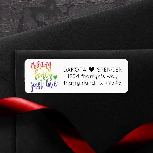 Rainbow Nothing Fancy Just Love | Wedding Address (Creator Uploaded)