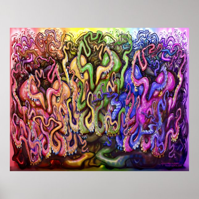 Rainbow Octopi Tentacles Poster (Front)