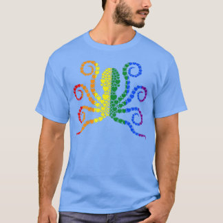 Rainbow Octous Heart LGBT-Q Cute Animal Gay Pride T-Shirt