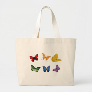 Rainbow of Butterflies Large Tote Bag