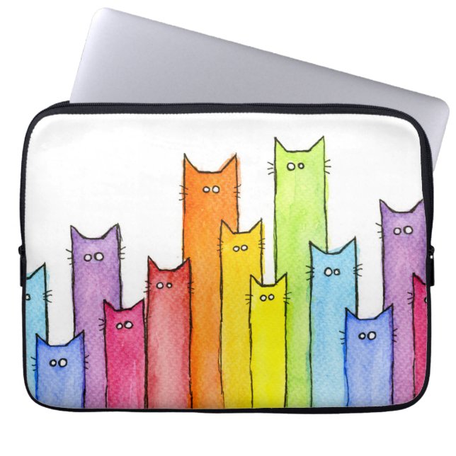 Rainbow of Cats Laptop Sleeve (Front)
