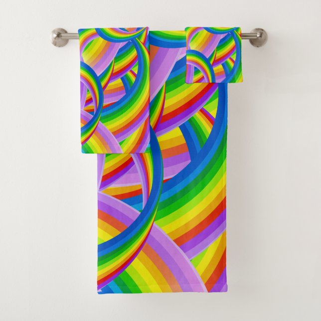 Rainbow of Colour Bath Towel Set (Insitu)