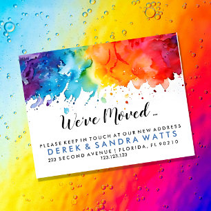 rainbow of colour Change of address we've moved Flyer