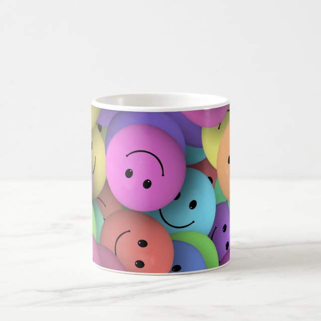 Rainbow of Colourful Happy Faces Coffee Mug (Center)