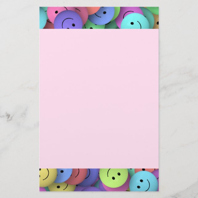 Rainbow of Colourful Happy Faces Stationery (Front)