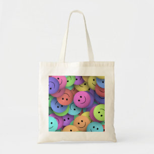 Rainbow of Colourful Happy Faces Tote Bag
