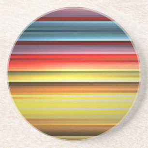 Rainbow of Colourful Micro Stripes Coaster