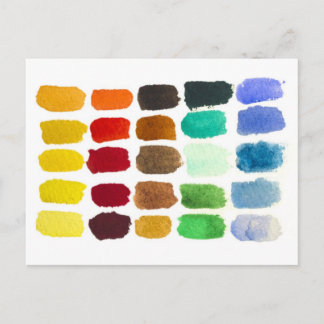 rainbow of colours postcard