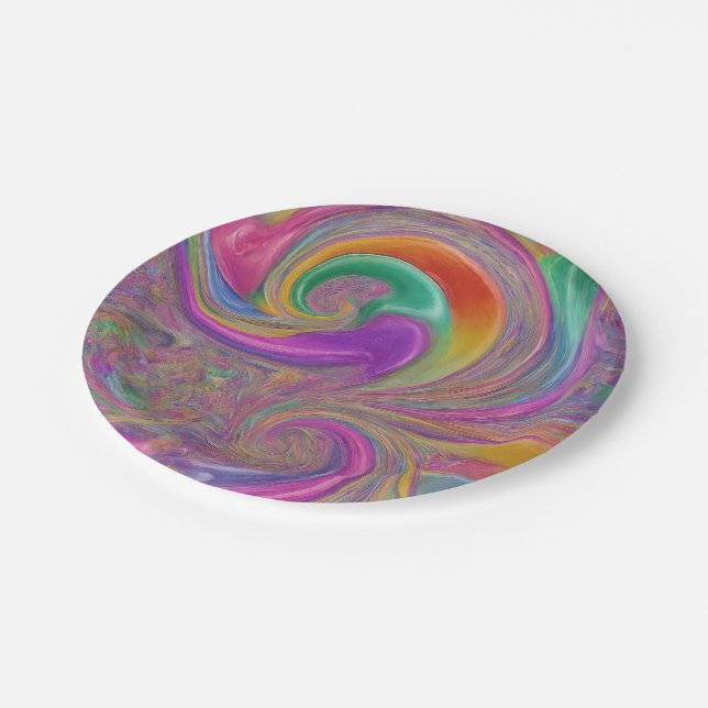 Rainbow of Delight Paper Plate (Angled)