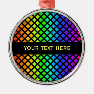Rainbow of Diamonds ornament, customise Metal Tree Decoration