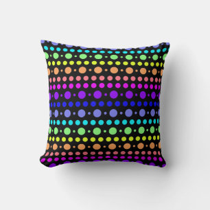 Rainbow of Dots custom throw pillow
