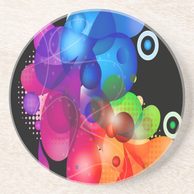 Rainbow of Drips and Splashes Coaster (Front)