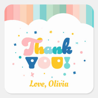 Rainbow of Fun Birthday Party Theme Sticker