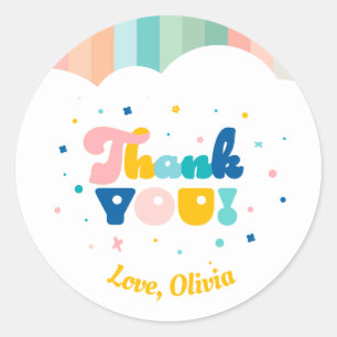 Rainbow of Fun Birthday Party Theme Sticker