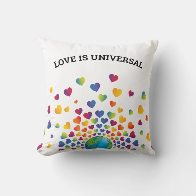 Rainbow of Hearts Design Cushion (Front)