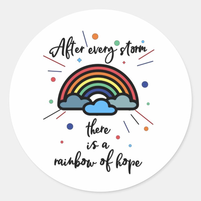 Rainbow Of Hope Classic Round Sticker (Front)