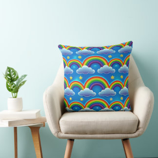 Rainbow of Hope - Nature-Inspired Throw Pillow 