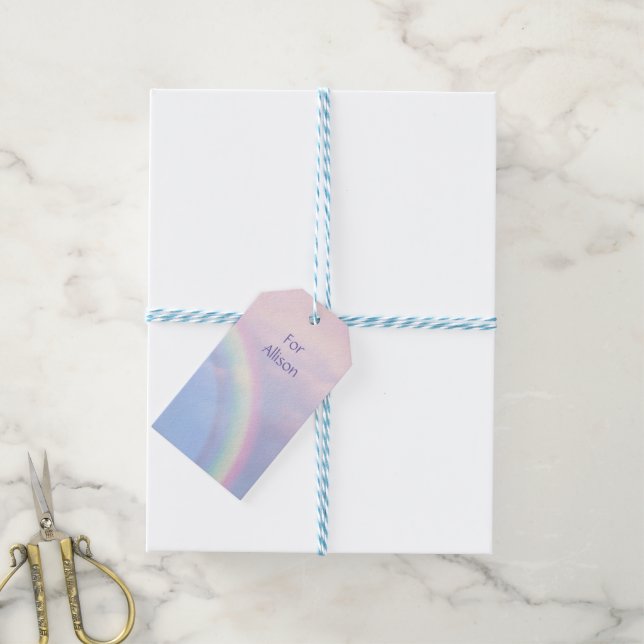 Rainbow of hope - pastel,  gift tags (With Twine)