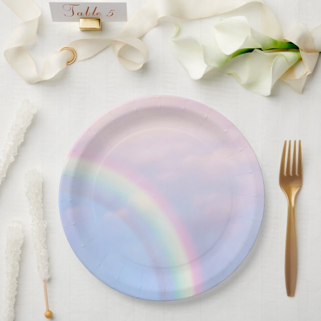 Rainbow of hope - pastel, paper plate (Wedding)