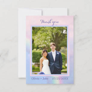 Rainbow of hope - pastel photo thank you card