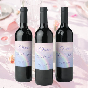 Rainbow of hope - pastel, wedding wine label