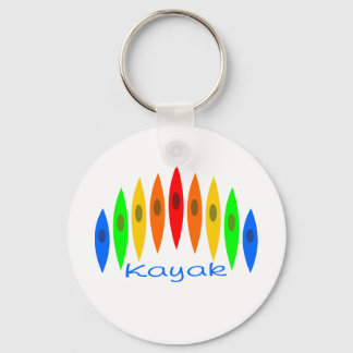 Rainbow of Kayaks Key Ring