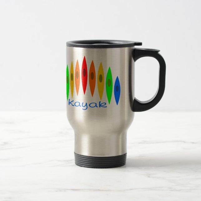 Rainbow of Kayaks Travel Mug (Right)