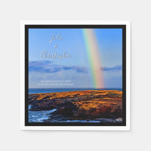 Rainbow of Love & Happiness, Wedding Napkin (Front)