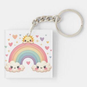 Rainbow of Love – Kawaii Hearts Key Ring