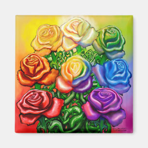 Rainbow of Roses Magnet