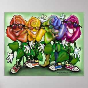 Rainbow of Roses Poster